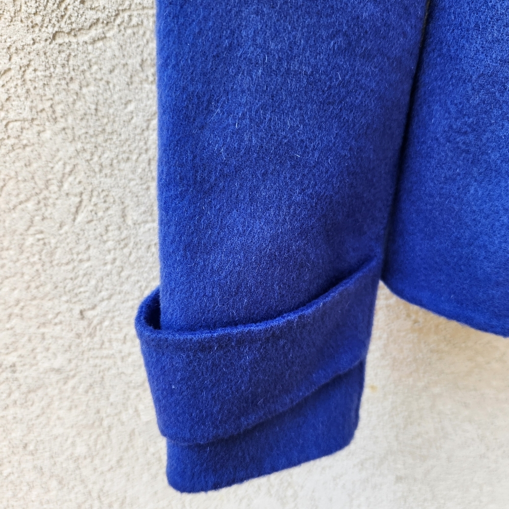 PENDLETON Women's Coat Medium Blue Merino Wool Classic Minimalist Luxury Jacket - Picture 14 of 14